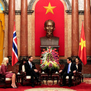 The day began with a meeting withthe president of Vietnam, Mr Truong Tan Sang. Photo:  Lise Åserud, NTB scanpix